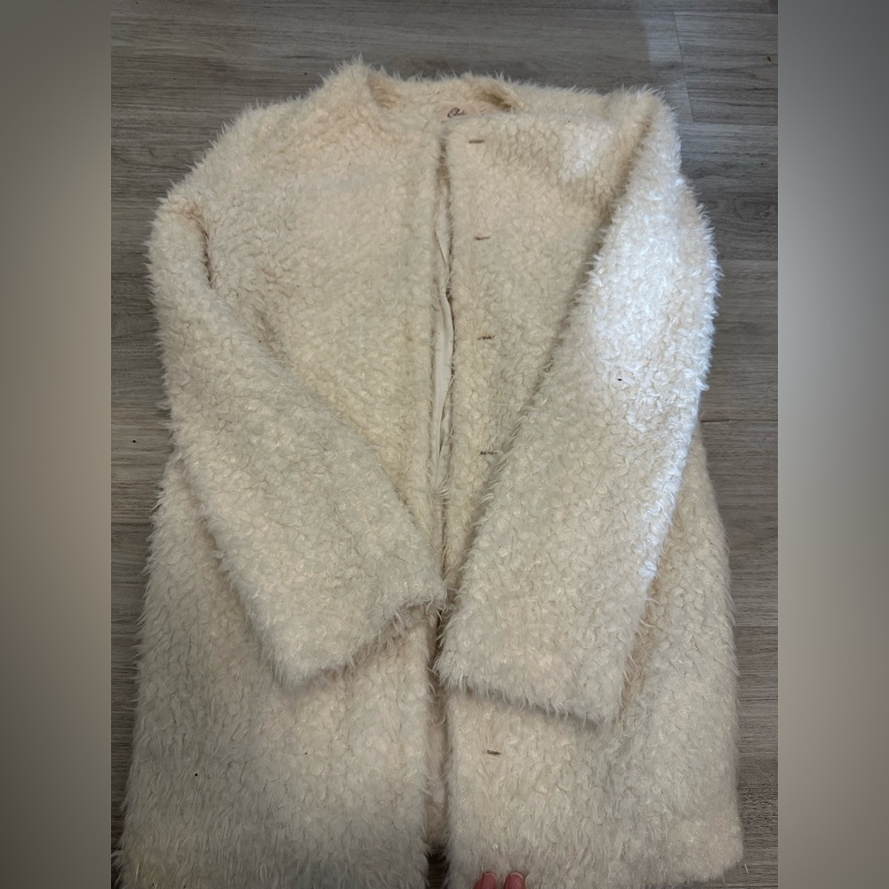 ELODIE Women's Cream Textured Coat